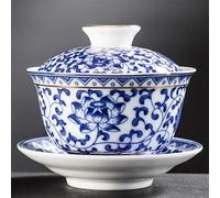 Afternoon Tea Set Handmade Ceramic Teacup Portable Home Tea Set Drinkware 160ml Jingdezhen Blue and White Porcelain Tureen Bowl Tea Sets(A)