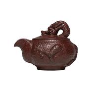 Afternoon Tea Set Handmade Dragon Pot Raw Ore Stone Red Mud Kettle with Strainer Zisha Tea Set Decoration 240ml Vintage Yixing Purple Clay Teapots Tea Sets