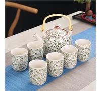 Afternoon Tea Set Handmade TeaPot Cup Porcelain GungFu Floral Tea Teaware Office Travel 1 Pot 6 Cups Creative CeramicTea Set Tea Sets(Type-G)