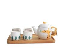 Afternoon Tea Set Household Bone Teapot Cup Set Flower Tea Milk Coffee Cartoon Animal Rabbit Elephant Ceramic Tea Sets(Type-A)