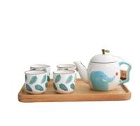 Afternoon Tea Set Household Bone Teapot Cup Set Flower Tea Milk Coffee Cartoon Animal Rabbit Elephant Ceramic Tea Sets(Type-B)