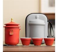 Afternoon Tea Set Household Tea Making Glass Travel Set Outdoor Portable Accessories Craft The Palace Museum Kit 1 Pot 3 Cups Tea Sets(A)