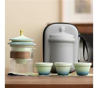 Afternoon Tea Set Household Tea Making Glass Travel Set Outdoor Portable Accessories Craft The Palace Museum Kit 1 Pot 3 Cups Tea Sets(D)