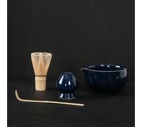 Afternoon Tea Set Matcha Whisk Scoop Ceremic Bowl Holder 4pcs Traditional Set Chinese Tea Kitchen Supplies Tea Sets(C)
