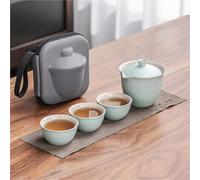 Afternoon Tea Set One Pot Three Cup Teapot Tea Ceremony Travel Set Mate Portable Outdoor Making Tea Sets(Type-D)