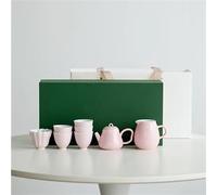 Afternoon Tea Set Portable Exquisite Peach Pink Glaze Teaset Handmade Teapot Cup Set Chinese Tea Ceremony Kung Fu Teaware Unique Box Tea Sets(C)