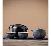 Afternoon Tea Set Simple Travel Tea Set Ceramic One Piece Storage Portable Outdoor Making Utensils Lovers Best Gifts Tea Sets(Grey)