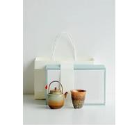 Afternoon Tea Set Small Lattice Pot Tea Maker Kettle with Filter Hole Kung Fu Set Gifts 130ML Retro Kiln Change Crystal Glazed Ceramic Tea Sets(Gift Box Set)
