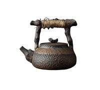Afternoon Tea Set Small Size Teapot Tea Maker Japanese Gilding Iron Glaze Hemp Rope Handle Dried Wood Loop-Handled Tea Sets(Teapot)