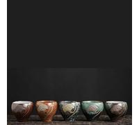 Afternoon Tea Set Stoneware Five Elements Cup Ceramic Kung Fu Tea Kiln Baked Relief Lotus Seedpod Teacup Master Readily Teacups Tea Sets(A)