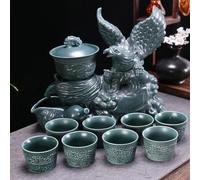 Afternoon Tea Set Tea Cup Set Travel Teaset for Holiday Gifts Kung Fu Chinese Teacup Automatic Bone China Teapot Tea Sets(E)