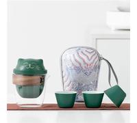 Afternoon Tea Set Tea Set Portable Travel Simple Kung Fu Teapot Cup Cute Cat Outdoor One Pot Three Cups Glass Ceramics Tea Sets(B)