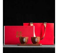 Afternoon Tea Set Vintage Tea Cup Set Ceramic Teacup with Tray Kung Fu Couple Hand-Painted Koi Carp Kiln Transformation Tea Sets(E)
