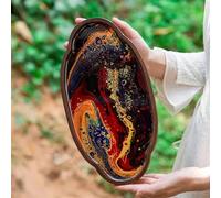 Afternoon Tea Set Wood Tea Tray Table Antique Lacquer Household Dry Bubble Kung Fu Set Heat Insulation Mat Dried Fruit Plate Tea Sets(D)