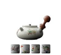 Afternoon Tea Set Wooden Side Handle Teapot Literati Tea Maker Hand Held Sketch Pot Kettle for Infusion Collection 100ml Antique Love of Butterfly Tea Sets