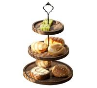 Afternoon Tea Stands, 3 Tier Wooden Cake Stand for Serving Food, Cupcake Stand for Birthdays, Weddings, Party, Picnic
