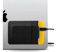Afterplug 2-Pocket Adhesive Hard Drive Holder for Laptop, Stick-On Pocket Pouch for External Portable SSD, HDD, Slim Mouse and Cables (Small - Fits SSD)
