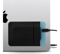 Afterplug 2-Pocket Adhesive Hard Drive Holder for Laptop, Stick-On Pocket Pouch for External Portable SSD, HDD, Slim Mouse and Cables (Small - Fits SSD)