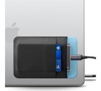 Afterplug 2-Pocket SSD & Hard Drive Holder for Laptop, Reusable Adhesive, Stick-On Pocket Sleeve for External Portable SSD, HDD, Cables and More (Small)