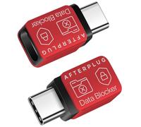 Afterplug USB-C to USB-C Data Blocker, Anti Juice Jacking, for Charge-Only, Supports up to 240W PD Charging (2-Pack), Red