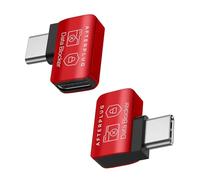 Afterplug USB-C to USB-C Data Blocker, Anti Juice Jacking, for Charge-Only, Supports up to 240W PD Charging (2-Pack), Red