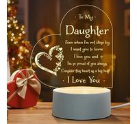 Afterprints Daughter Gifts - to My Daughter Engraved Night Light, Mothers Day Gifts for Daughter, Daughters Gift from Mom Dad on Birthday, Graduation, Wedding, Unique Night Lamp