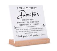 Afterprints Doctor Appreciation Sign, Acrylic & Wood Plaque, 7.3 x 7.3 x 1.2 inches, Perfect for Doctors Day, Retirement or Thank You Gift