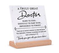 Afterprints Doctor Appreciation Sign, Acrylic & Wood Plaque, 7.3 x 7.3 x 1.2 inches, Perfect for Doctors Day, Retirement or Thank You Gift