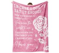 Afterprints Romantic Gifts for Her, I Love You Blanket, Anniversary, Mothers Day, Birthday Gifts for Women, Girlfriend, Wife, Soft Throw Blanket with Rose Print 50” x 60''