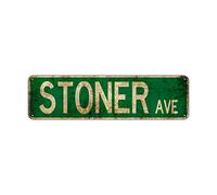 Afterprints Stoner Avenue Street Sign Vintage Rustic Retro Gift Wall Décor Novelty Man Cave Metal Aluminum Sign 4" x 13.5"