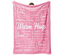 Afterprints Warm Hugs Healing Blanket - Breast Cancer Gifts for Women, Get Well Soon Gift for Patients, Inspirational Blanket for Friend Sister, Soft Comfort Throw Blankets 50"x60"