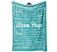 Afterprints Warm Hugs Healing Blanket - Get Well Gifts for Women Men, Cancer Care, Thinking of You Gift, Sympathy Inspirational Blankets, Soft Throw Blanket 50"x60"