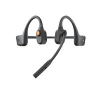 AFTERSHOKZ OpenComm Stereo Wireless Headset with Noise-Canceling Boom Microphone Bone Conduction Bluetooth 5.0 Office Business Work From Home Commercial Use, Slate Grey