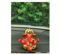 AFTERSTITCH Ganesha Idol for Car Dashboard Big Ear Baal Lord Ganesh Statue Showpiece for Puja Mandir Room Wedding Birthday House Warming Gift Ganpati Bappa Ji Ki Murti Small Size (Orange Traditional)