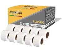 Aftertech 10 x 99010P 28 x 89 mm Compatible Adhesive Waterproof Plastic Labels Rolls (130 Labels/Roll = 1300 Total) for Dymo LabelWriter Printer Labeling Machines 10x99010PLA
