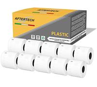 Aftertech 10x 99015P 54 x 70 mm Compatible Adhesive Waterproof Plastic Labels Rolls (320 Labels/Roll = 3200 Total) for Dymo LabelWriter Printer Labeling Machines 10x99015PLA