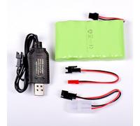 AFTERTECH Ni-MH Battery Pack 7.2 V 2400 mAh 87 x 52 x 15 mm with USB Charging Cable and Connector SM 2P KET JST E3E4
