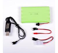AFTERTECH Ni-MH Battery Pack 9.6 V 2400 mAh 102 x 59 x 15 mm with USB Charging Cable and Connector SM 2P KET JST E3D1