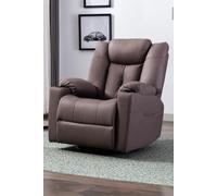 Afton Technology Fabric Recliner Rocking Swivel Cinema Sofa Chair More4Homes Brown One Size