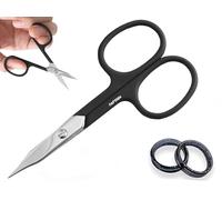 AFTREN Curved Nail Scissors Cuticle Scissors Nails Toenails Brand Quality Extra Fine Sharp for Women Men 4 inch Black