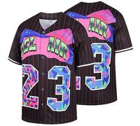 Afuby 90s Clothing for Women,Unisex Hip Hop Outfit for Party,Bel Air Baseball Jersey, Black, XL