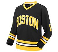 Afuby Boston Hockey Jersey Happy Gilmore 18 Adam Sandler 1996 Movie Ice Hockey Jerseys Stitched, Black, 3XL