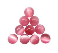 Afucats Pink Cat's Eye Stone Crystal Sphere Ball Meditation Energy Stone,0.78 Inchs/Pcs Indoor Decorative Stones Feng Shui Ornament(10 Pcs)