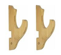 AFuex Bamboo Sword Display 2/Set Sword Rack Wood Finish Sword Hook Wall Mount Samurai Sword Hanger-1 Tier Hook