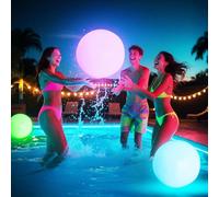 Afufu 1 Pack Pool Toys 16" LED Light Up Beach Ball with Remote & Pump, Glow in the Dark Pool Toy with 4 Modes, Waterproof Floating Ball for Pool Party, Adults, Teens & Kids Outdoor Activities Fun