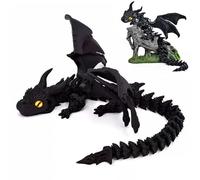 Afufu 11.8 Inches 3D Printed Dragon Toys with Eyes & Wings, Flexible Articulated 3D Printed Animals Crystal Desktop Dragon Figures, Home Car Decor for Adults & Kids, Fidget Toy Stress Relief Gift