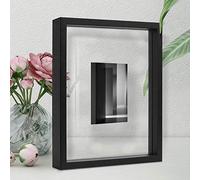 Afuly 10x8 Photo Frames Black Picture Frames Glass Photo Frame 8 X 10 Inch Picture Frame Floating Pressed Flower Frame 6x4 7x5 8x6 Up To 8x10 Wooden Double Sided Wall Mount Or Tabletop Standing