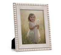 Afuly 10x8 Photo Frames Rustic Vintage Photo Frame Wooden Picture Frames White Cream Picture Frame Solid Wood Beaded Vintage Frames For Wall Desk Christmas Gifts For Mum Grandma Women Photo Gifts