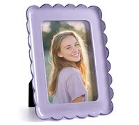 Afuly 4x6 Picture Frame Purple 6x4 Photo Frames Resin with Glass Front, Dopamine Wavy Contrast Design, Wall or Tabletop Display, for Photos Posters Certificates, Girl Women Birthday Gift Home Decor
