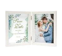 Afuly 5x7 Picture Frame White Picture Frames Double Photo Frames 7x5 Multi Photo Frame Twin Hinged 7 X 5 Photo Collage Gallery Display Holds 2 Standard Photoes Foldable Frames Wedding Christmas Gifts